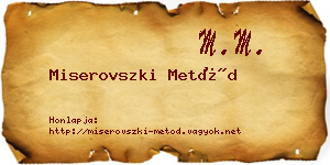 Miserovszki Metód névjegykártya